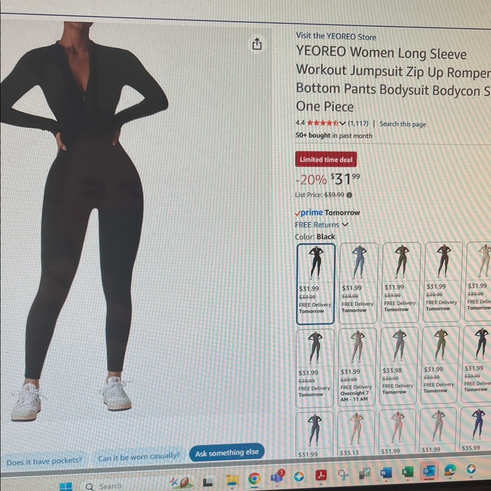 Women's Black Long Sleeve Jumpsuit. NWT